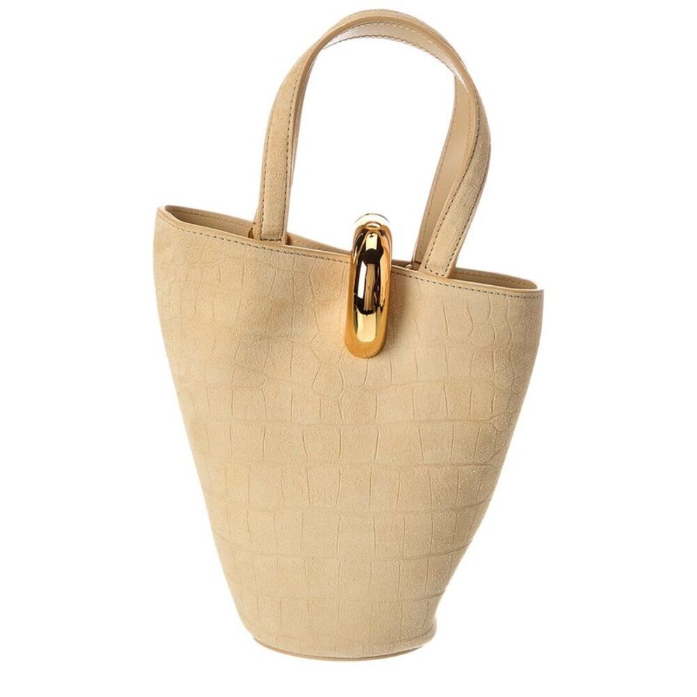 Jacquemus Logo Suede Bucket Bag, Beige - Picture 2 of 5